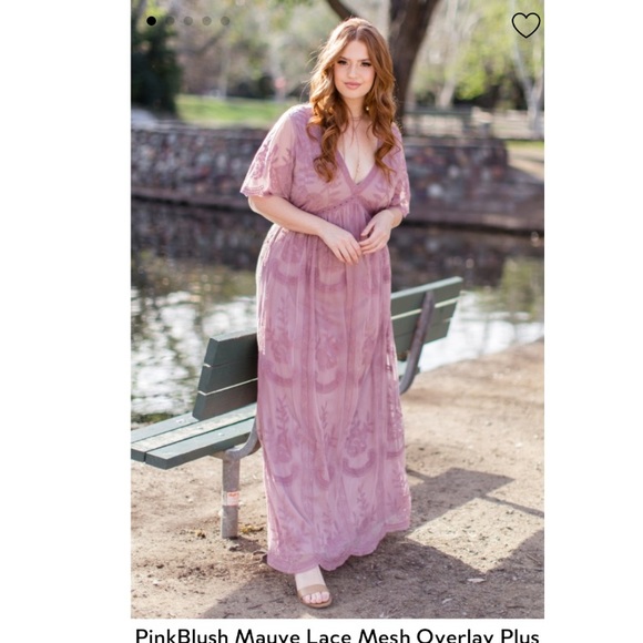 Pinkblush Dresses & Skirts - Pinkblush Lace Overlay Maxi Dress 1X mauve NWT